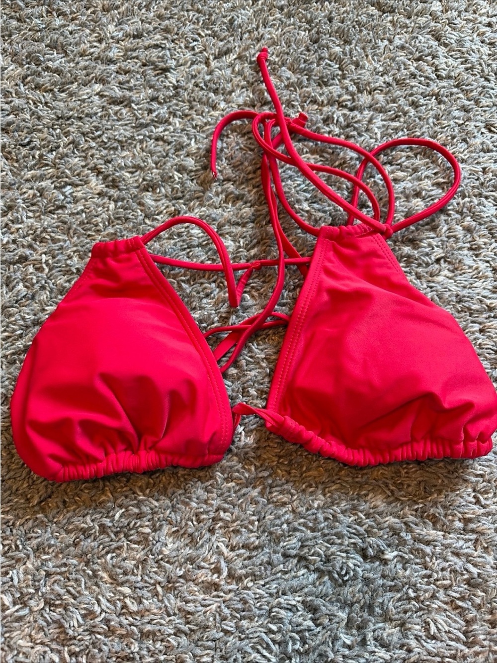 No Boundaries Red Triangle Bikini Top